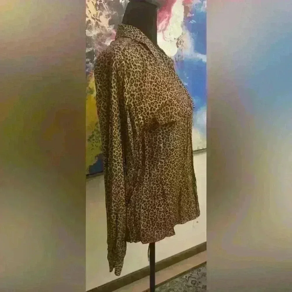 Dkny leopard print shirt - NWT - Picture 5 of 6